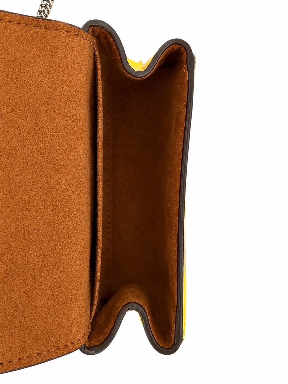 New- Coach Morgan Card Case On A Chain in Bright Yellow refined pebble leather - Picture 7 of 8